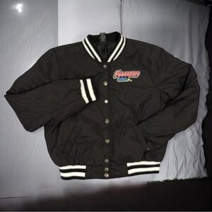 Vtg Powerpuff Girls Hot Topic Exclusive Bomber Jacket - Black Varsity Squad Goal